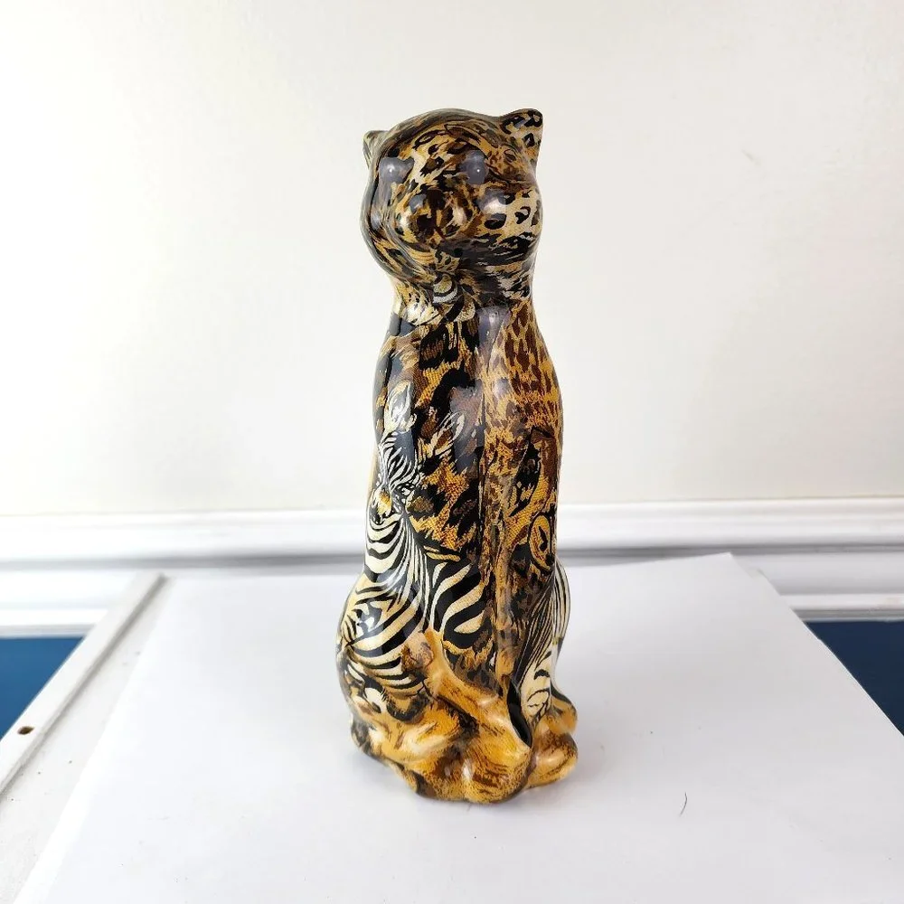 La Vie Safari Patchwork Cheetah Ceramic Figurine